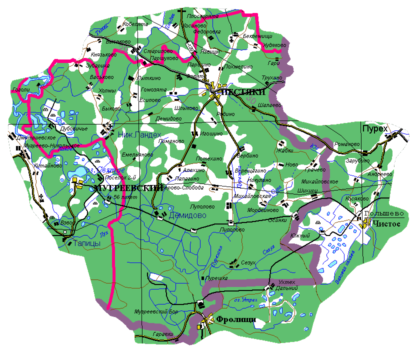 [Карта Пестяковского района Ивановской области]